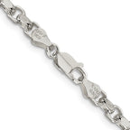 Sterling Silver 4mm Diamond-cut Rolo Chain