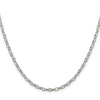 Sterling Silver 3mm Fancy Patterned Rolo Chain