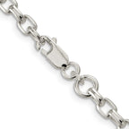 Sterling Silver 4.4mm Oval Fancy Rolo Chain