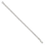 Sterling Silver 4.4mm Oval Fancy Rolo Chain