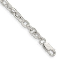 Sterling Silver 4.4mm Oval Fancy Rolo Chain