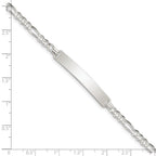 Sterling Silver ID Figaro Link Bracelet