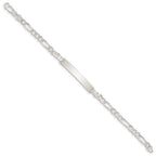 Sterling Silver ID Figaro Link Bracelet