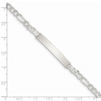 Sterling Silver ID Figaro Link Bracelet