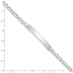 Sterling Silver ID Figaro Link Bracelet