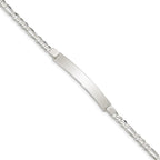 Sterling Silver ID Figaro Link Bracelet