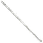 Sterling Silver Figaro Link ID Bracelet