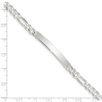 Sterling Silver Figaro Link ID Bracelet