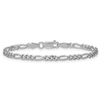 Sterling Silver Rhodium-plated 3.5mm Figaro Chain