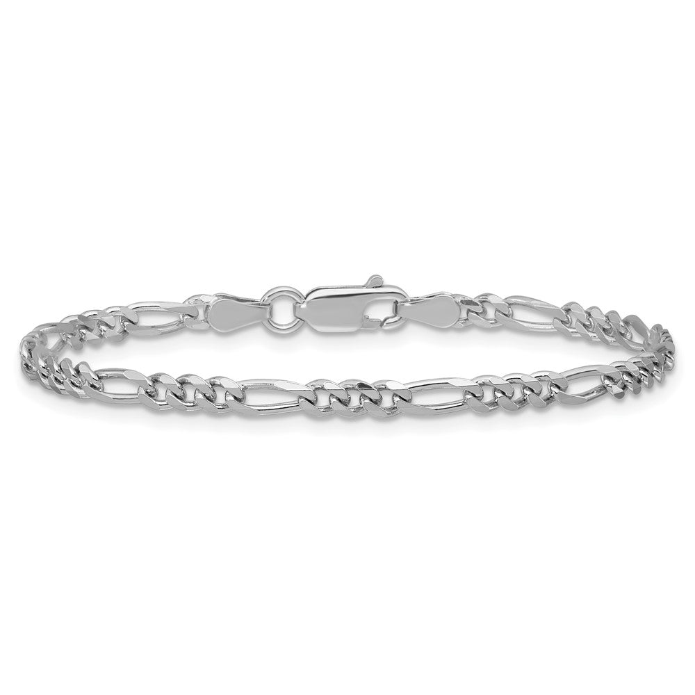 Sterling Silver Rhodium-plated 3.5mm Figaro Chain