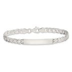Sterling Silver Small ID Plate, Curb Link Bracelet
