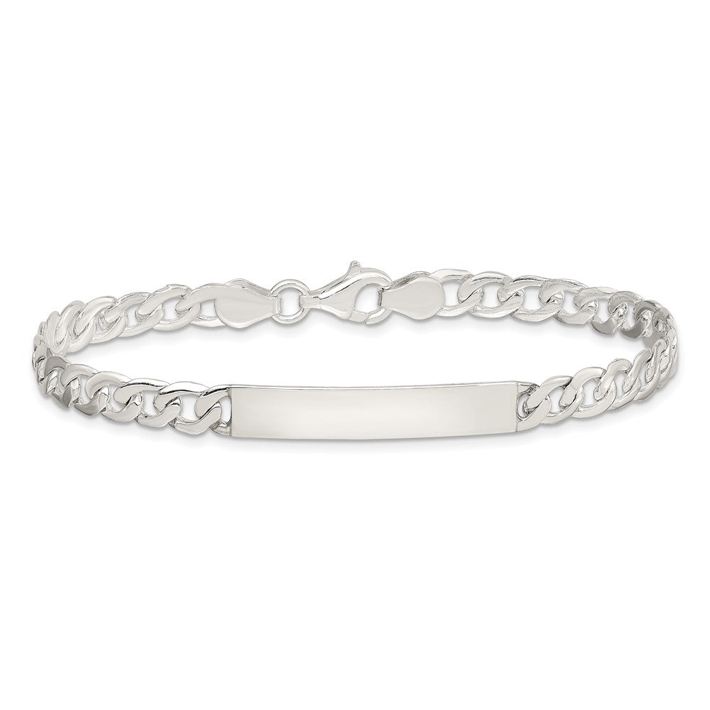 Sterling Silver Small ID Plate, Curb Link Bracelet