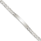 Sterling Silver Small ID Plate, Curb Link Bracelet