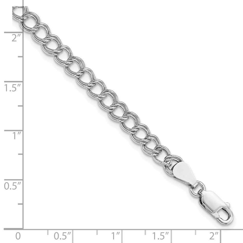 Amore La Vita Sterling Silver Rhodium-plated Polished 5.25mm 8 inch Open Link with Lobster Clasp Charm Bracelet