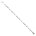 Sterling Silver 9inch Solid Polished Fancy Link Anklet