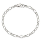 Sterling Silver 9inch Solid Polished Fancy Link Anklet