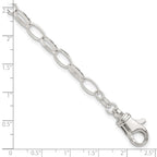 Sterling Silver 9inch Solid Polished Fancy Link Anklet