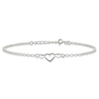 Sterling Silver Three Hearts  9 inch Plus 1 inch Extender - Total 10 inch Anklet