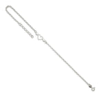 Sterling Silver Three Hearts  9 inch Plus 1 inch Extender - Total 10 inch Anklet