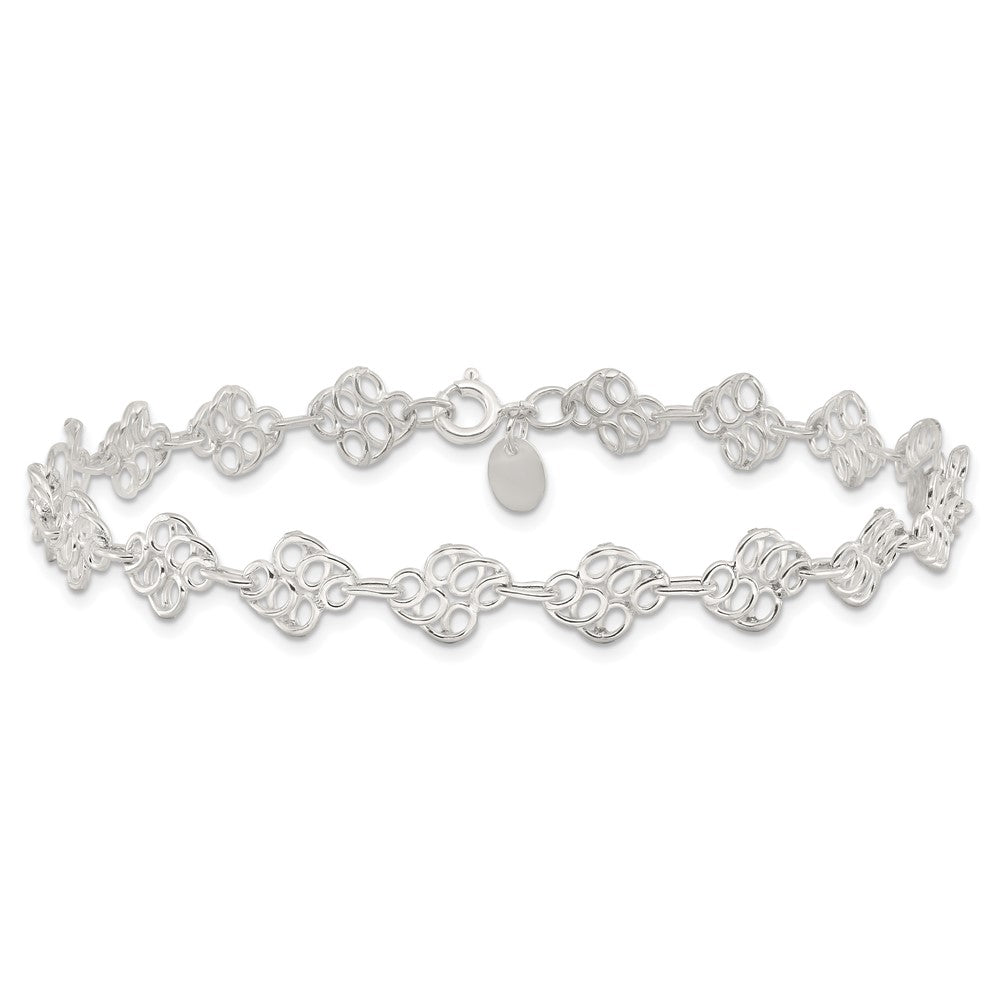 Sterling Silver Fancy Polished Anklet
