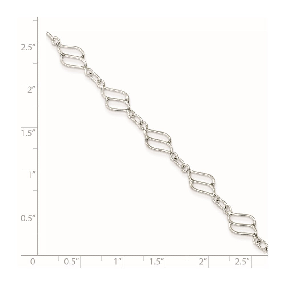 Sterling Silver Fancy Polished Anklet