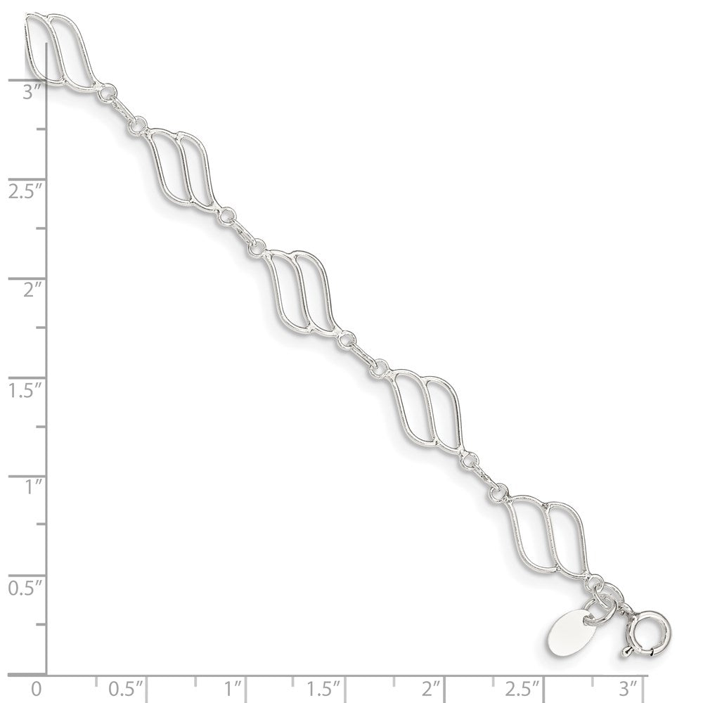 Sterling Silver Fancy Polished Anklet