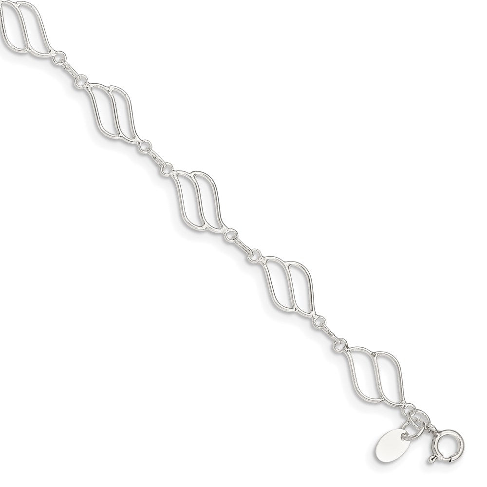 Sterling Silver Fancy Polished Anklet