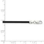 Sterling Silver 2mm Black Rubber Cord Necklace