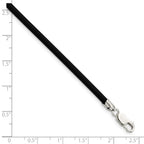 Sterling Silver 3mm Black Rubber Cord Necklace