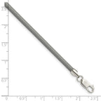 Sterling Silver 3mm Metallic Rubber Cord Necklace