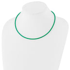 Sterling Silver 3mm Emerald Rubber Cord Necklace
