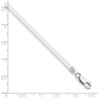 Sterling Silver 16inch 3mm Frosted Clear Rubber Cord Necklace