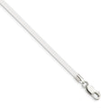 Sterling Silver 16inch 3mm Frosted Clear Rubber Cord Necklace