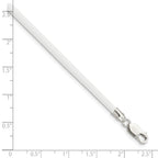 Sterling Silver 16inch 3mm White Rubber Cord Necklace