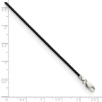 Sterling Silver 1.5mm Black Leather Cord Necklace