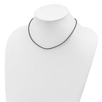 Sterling Silver 1.5mm Brown Leather Cord Necklace