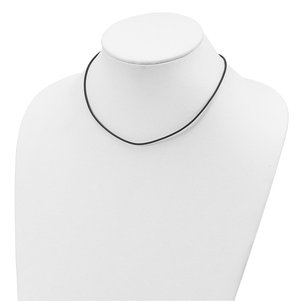 Sterling Silver 1.5mm Brown Leather Cord Necklace