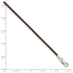 Sterling Silver 1.5mm Brown Leather Cord Necklace