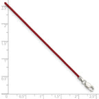 Sterling Silver 1.5mm Poppy Leather Cord Necklace