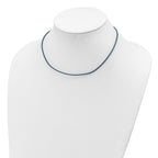 Sterling Silver 1.5mm Cornflower Leather Cord Necklace