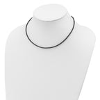 Sterling Silver 2mm Black Leather Cord Necklace