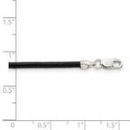 Sterling Silver 2mm Black Leather Cord Necklace