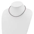 Sterling Silver 2mm Brown Leather Cord Necklace