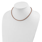 Sterling Silver 2mm Natural Leather Cord Necklace
