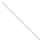 Sterling Silver 0.6mm Fancy Heart Link Anklet
