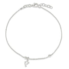 Sterling Silver Dolphin 9 inch Plus 1 inch Extender - Total 10 inch Anklet