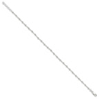 Sterling Silver Beaded 9 inch Plus 1 inch Extender - Total 10 inch Anklet