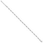 Sterling Silver Fancy Bead Anklet