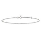 Sterling Silver 1mm Cable Chain 9 inch Plus 1 inch Extender - Total 10 inch Anklet