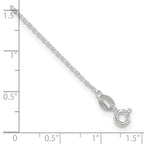 Sterling Silver 1mm Cable Chain 9 inch Plus 1 inch Extender - Total 10 inch Anklet